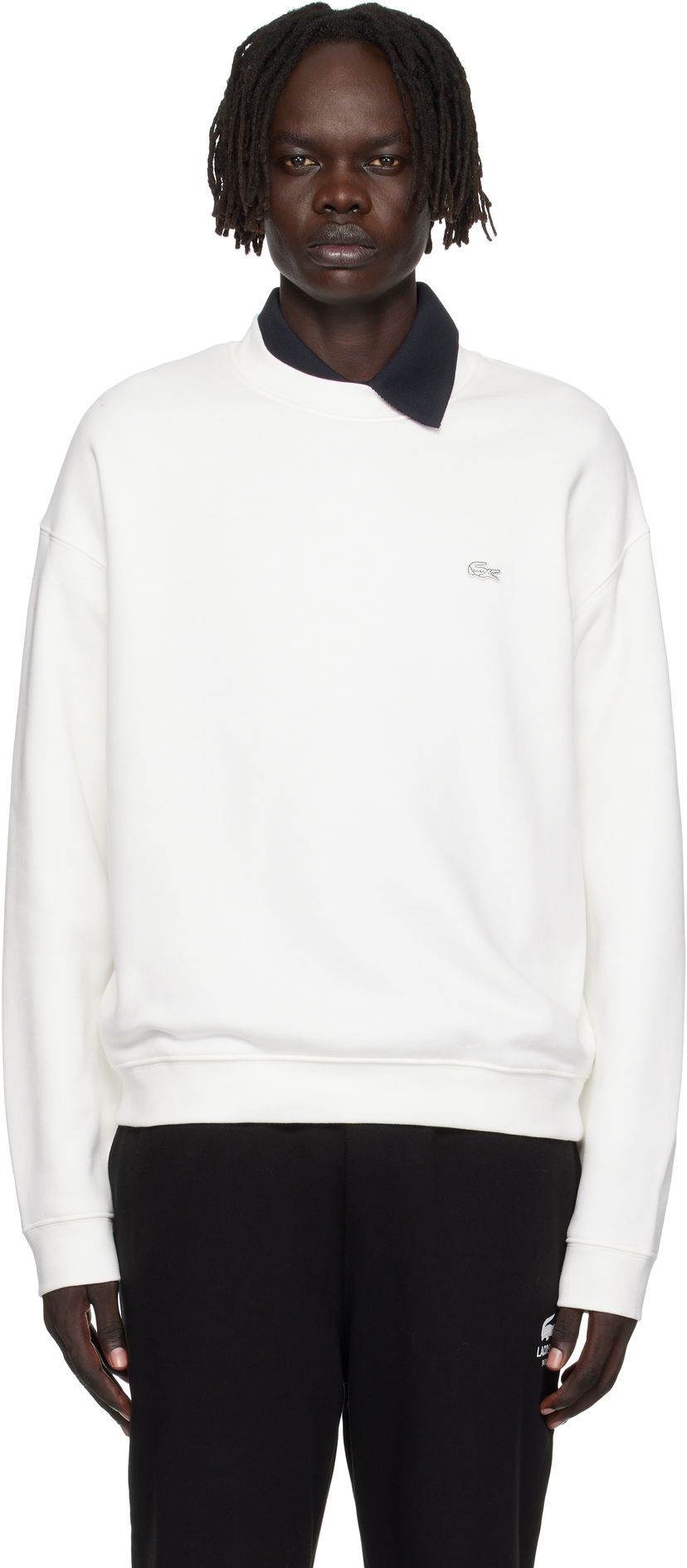 Dukserice Lacoste Loose Fit Heavy Fleece Sweatshirt Bijela | SH7745_70V