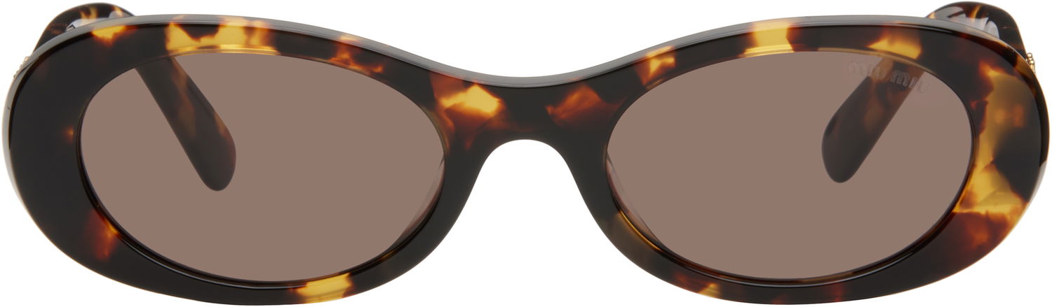 Sunčane naočale Miu Miu Miu Miu Glimpse Round Sunglasses Smeđa | 0MU 06ZS 8056597989077, 0