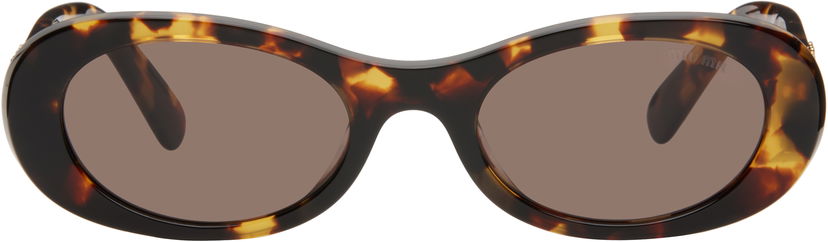 Sunčane naočale Miu Miu Miu Miu Glimpse Round Sunglasses Smeđa | 0MU 06ZS 8056597989077