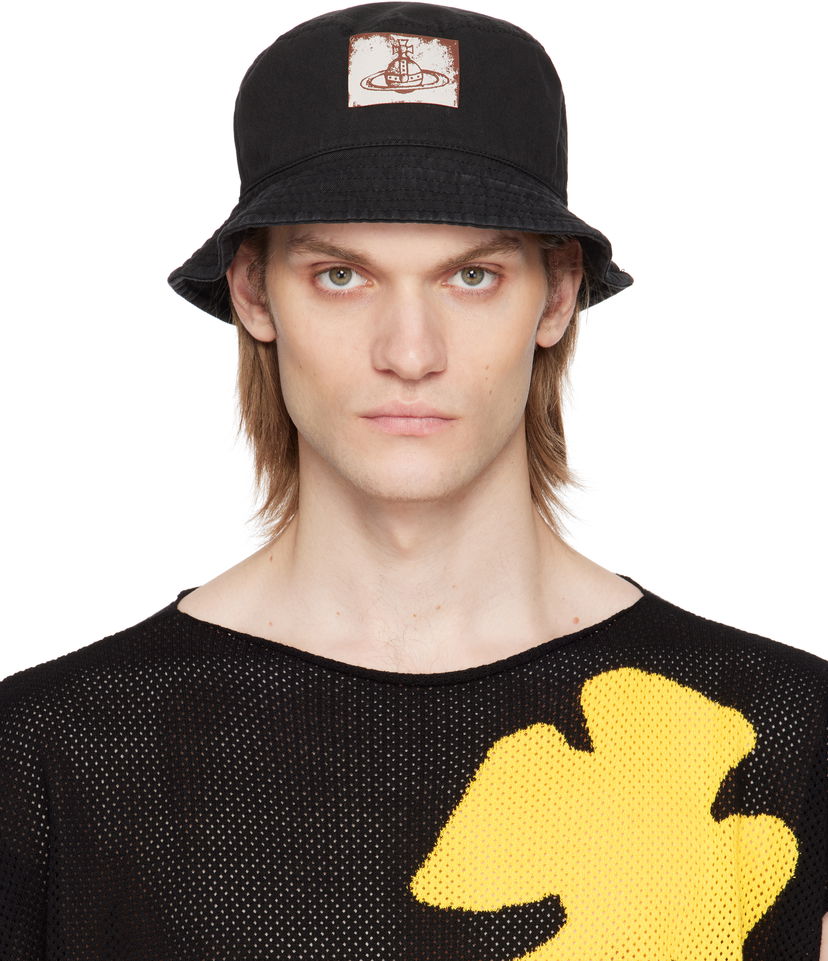 Kapa Vivienne Westwood Vivienne Westwood Cotton Twill Bucket Hat Crna | 81020009-W016E-