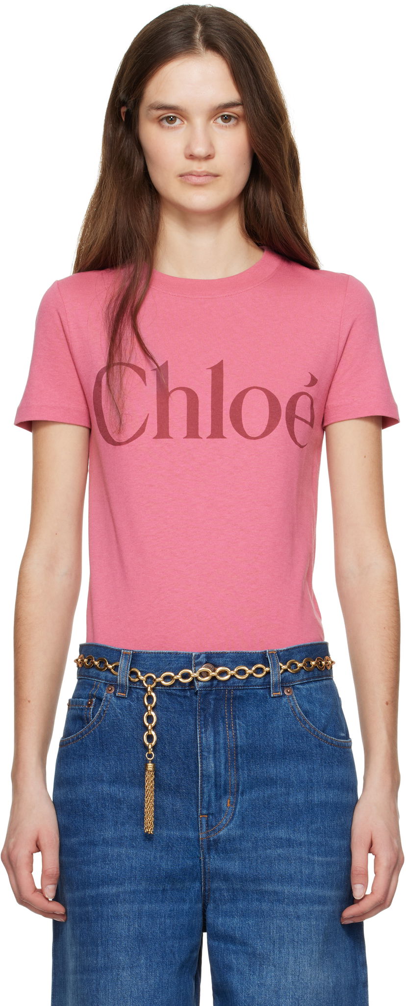 Majica kratkih rukava CHLOÉ Chloé Baby Fit Logo T-Shirt Ružičasta | CH25SJH08192