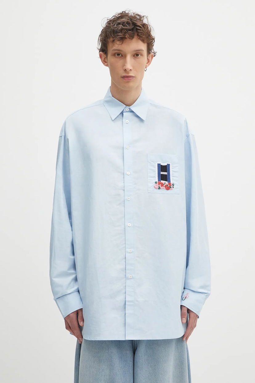 Košulja JW Anderson JW Anderson Window Embroidery Relaxed Fit Shirt Plava | SH0352.PG1698.804