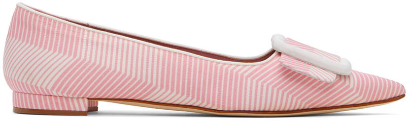 Dodaci Manolo Blahnik Manolo Blahnik Maysale Buckle Ballerina Flats Ružičasta | 124-2513-0003