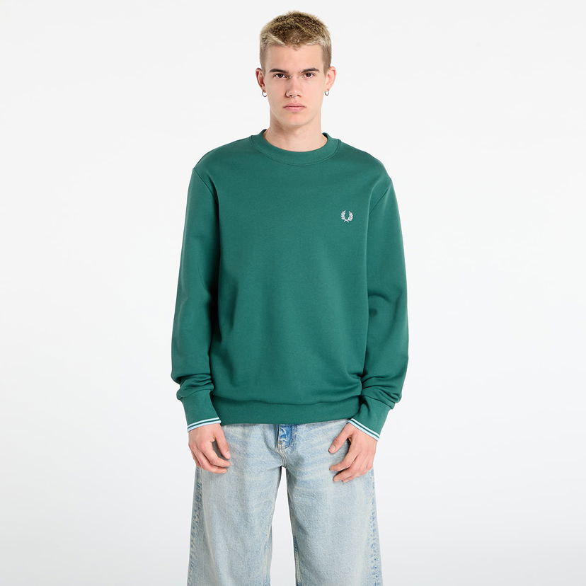 Dukserice Fred Perry Fred Perry Crew Neck Sweatshirt Zelena | M7535 Z59