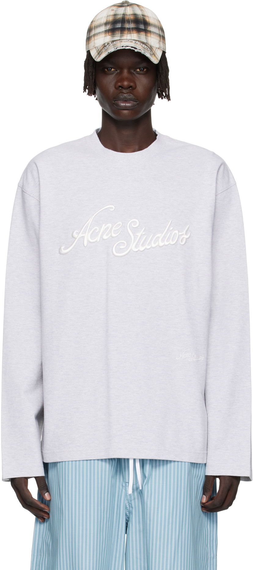 Majica kratkih rukava Acne Studios Acne Studios Embroidered-Logo T-Shirt Siva | CL0369-