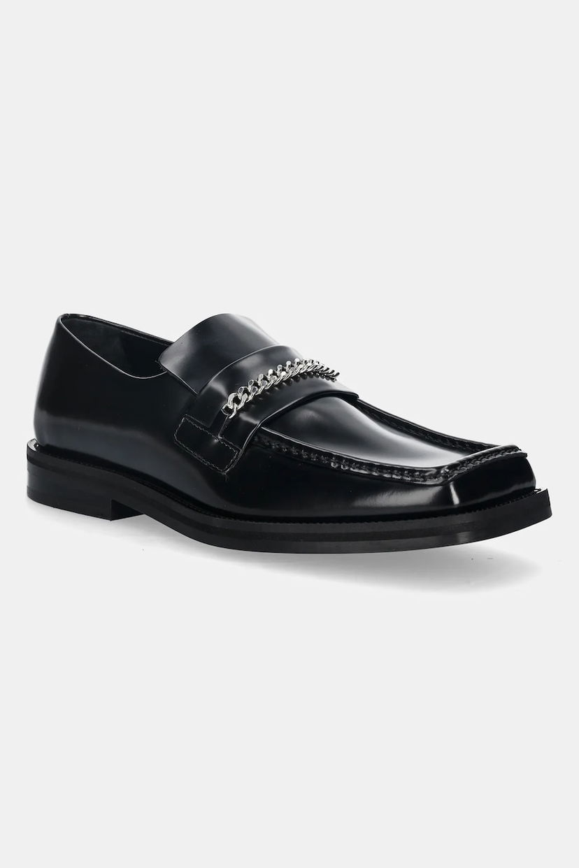 Tenisice i cipele Martine Rose Martine Rose Patent Square Toe Chain Loafer Crna | 1026LP11001M