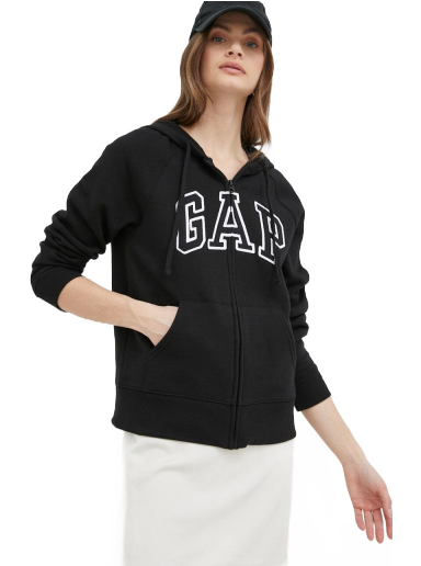 Dukserice GAP Logo Full-Zip Hoodie Crna | 463503.02TRUEBLAC