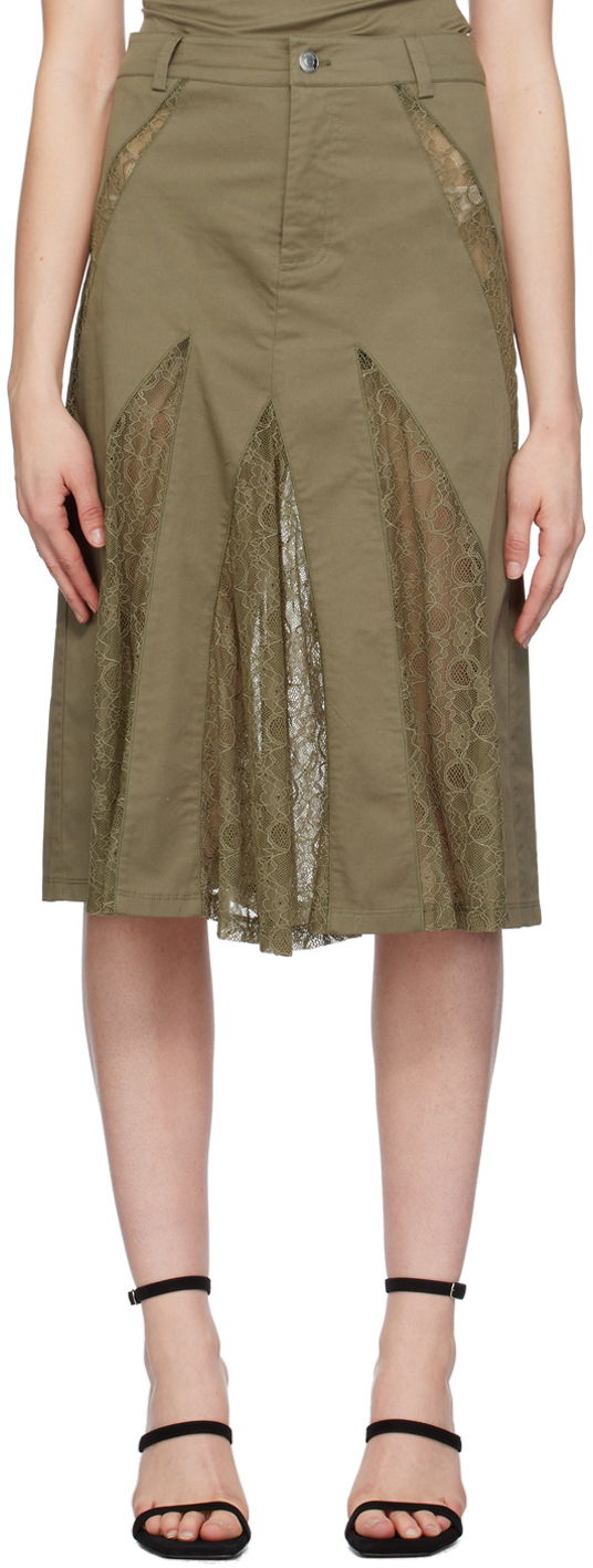 Suknja Miaou Miaou Anita Lace Midi Skirt Zelena | 4058SPSHUN