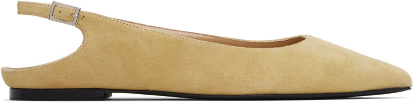 Njega cipela BY FAR BY FAR Koyna Kid Suede Leather Ballerina Flats Žuta | MWFFC026KL007BG039PL
