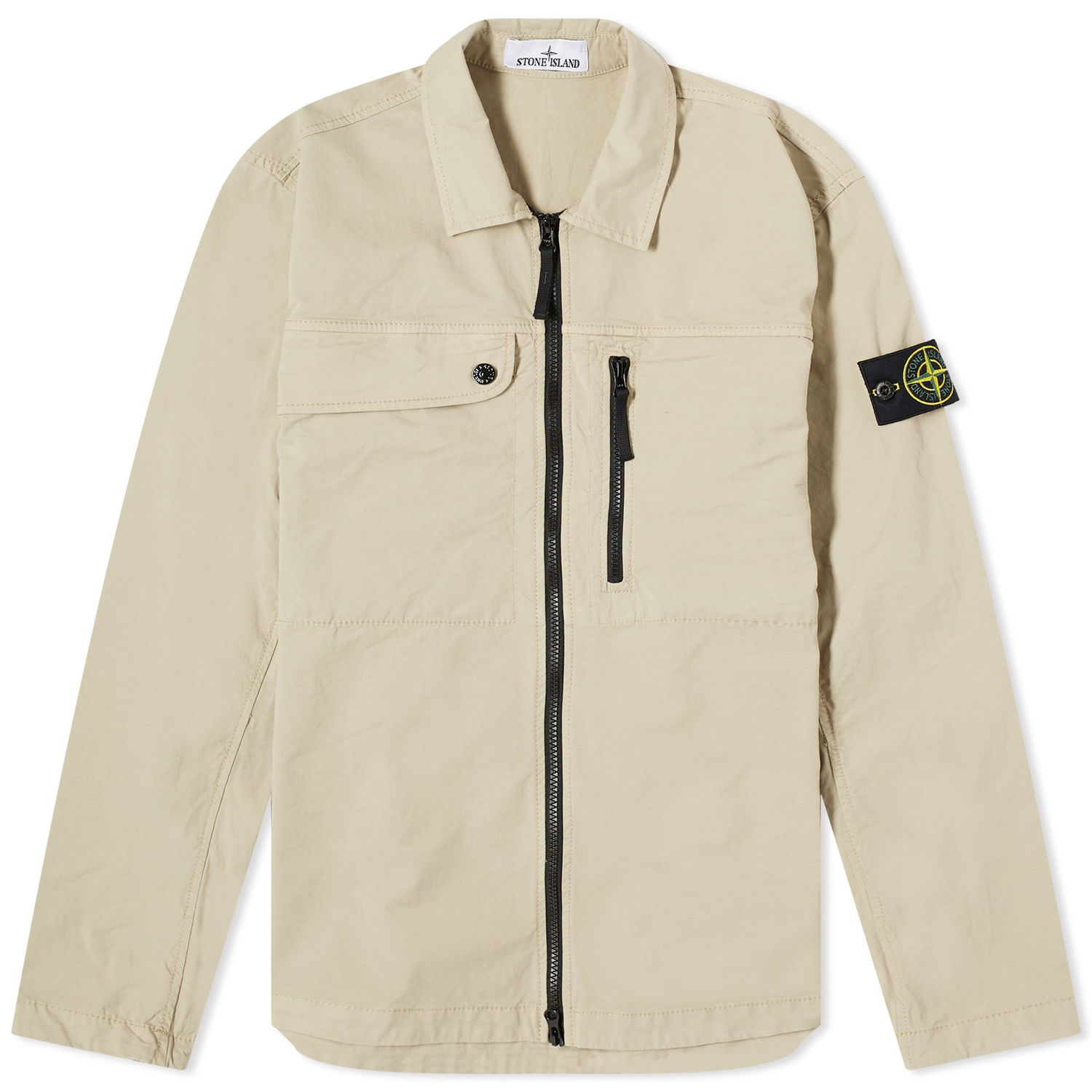 Jakna Stone Island Supima Cotton Twill Stretch-TC Zip Shirt Jacket Bež | 801510210-V0095, 0