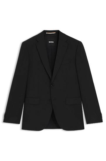 Jakna BOSS BOSS Virgin-Wool Serge Regular-Fit Suit Jacket Crna | 50469172