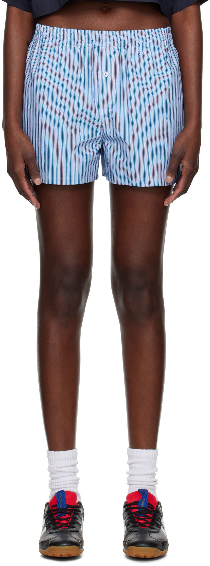 Bokserice We11done We11done Classic Stripe Shorts Plava | WD-PT1-25-208-W-BL