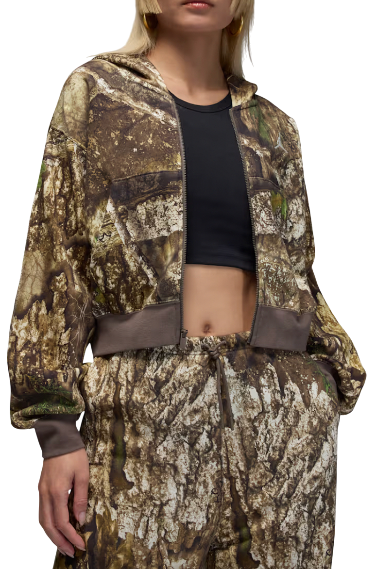 Dukserice Jordan Jordan Brooklyn Fleece Crop Hooded Camouflage Jacket Višebojno | hv0469-133