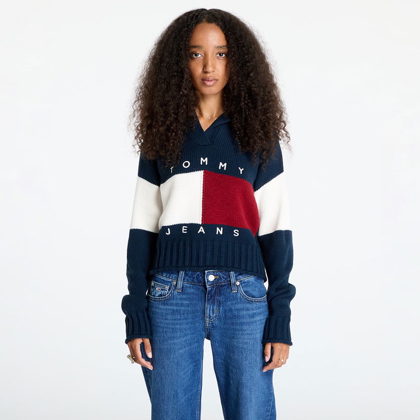 Džemper Tommy Hilfiger Flag Rugby Sweater Dark Night Navy Višebojno | DW0DW18677 C1G