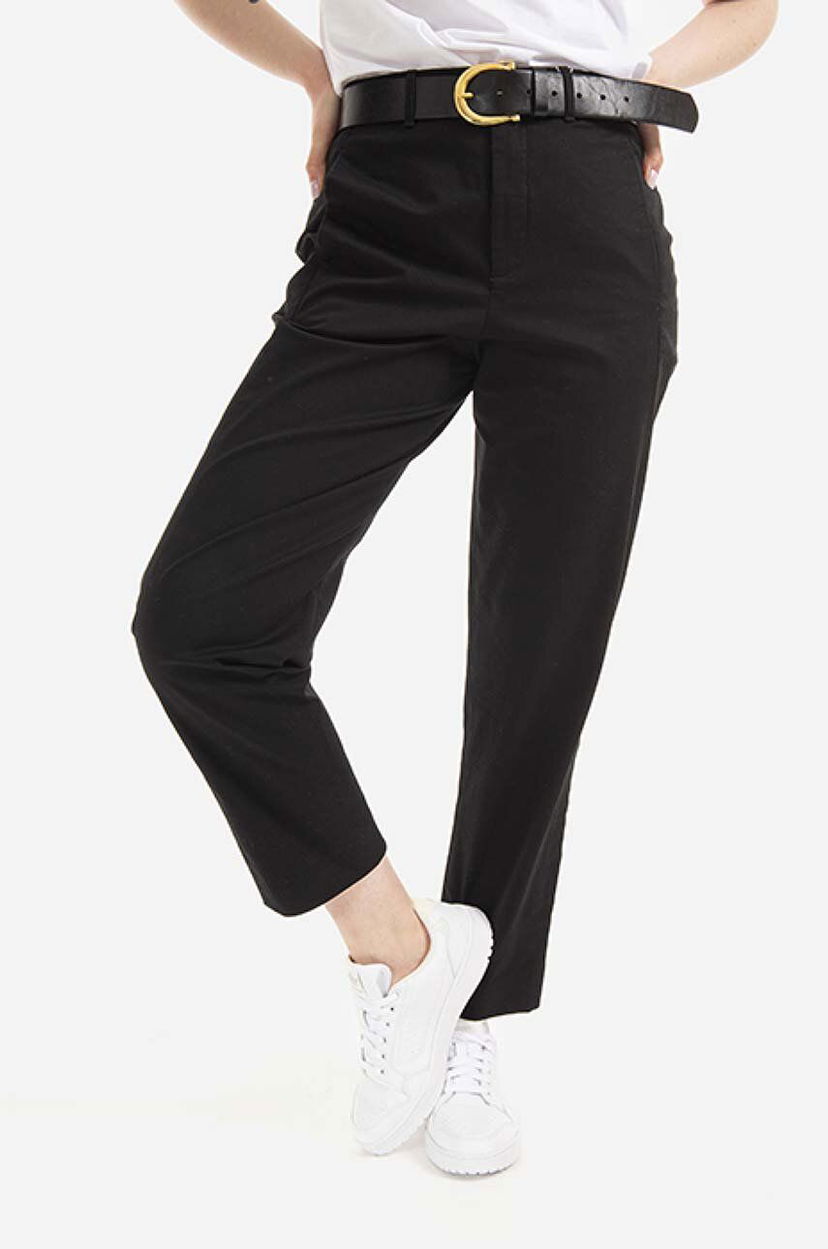 Hlače WOOLRICH Trousers Medium Waist Crna | CFWWTR0118FRUT3028