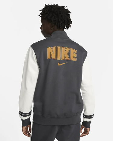 Bomber jakna Nike Fleece Varsity Jacket Siva | FD0479-070, 4