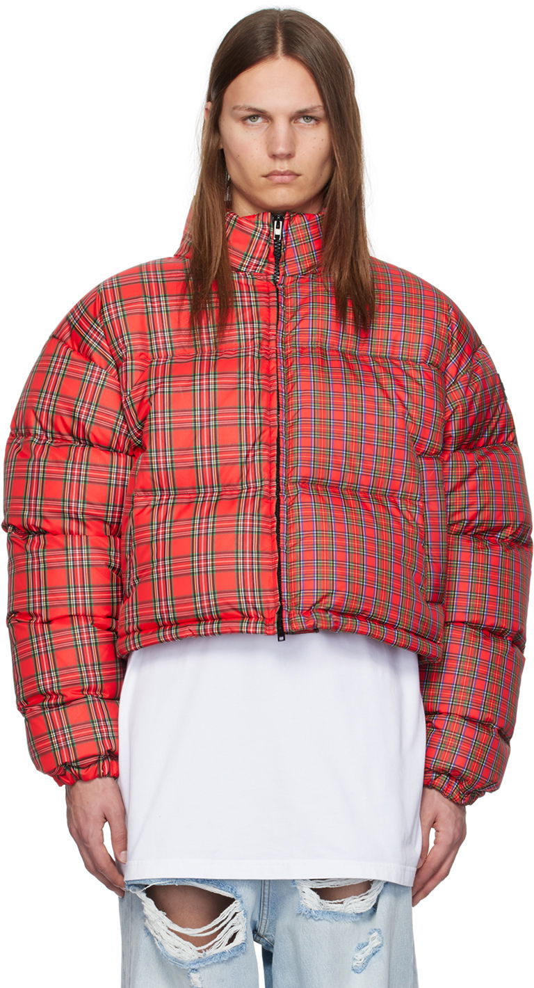 Pernata jakna VETEMENTS Red Check Print Puffer Jacket Crvena | UA65JA116R