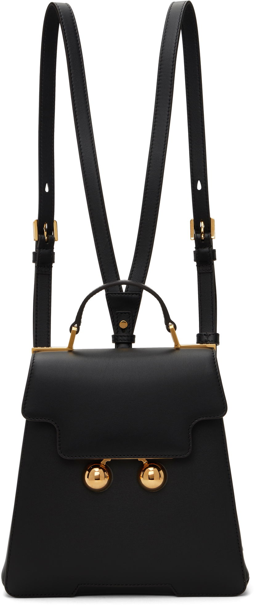 Ruksak Marni Leather Backpack Crna | ZAMP0018U0 P6948