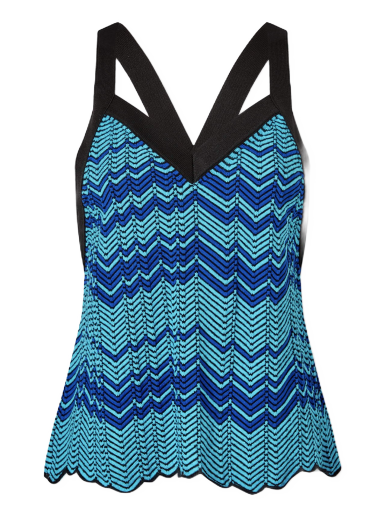 Majica bez rukava Wales Bonner Palm Knit Sleeveless Top Plava | WS23KN45-KN10-750