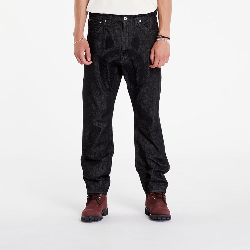 Jeans BAPE A BATHING APE Shark 13 Oz Denim Pants Crna | 001DPK801004M BLK