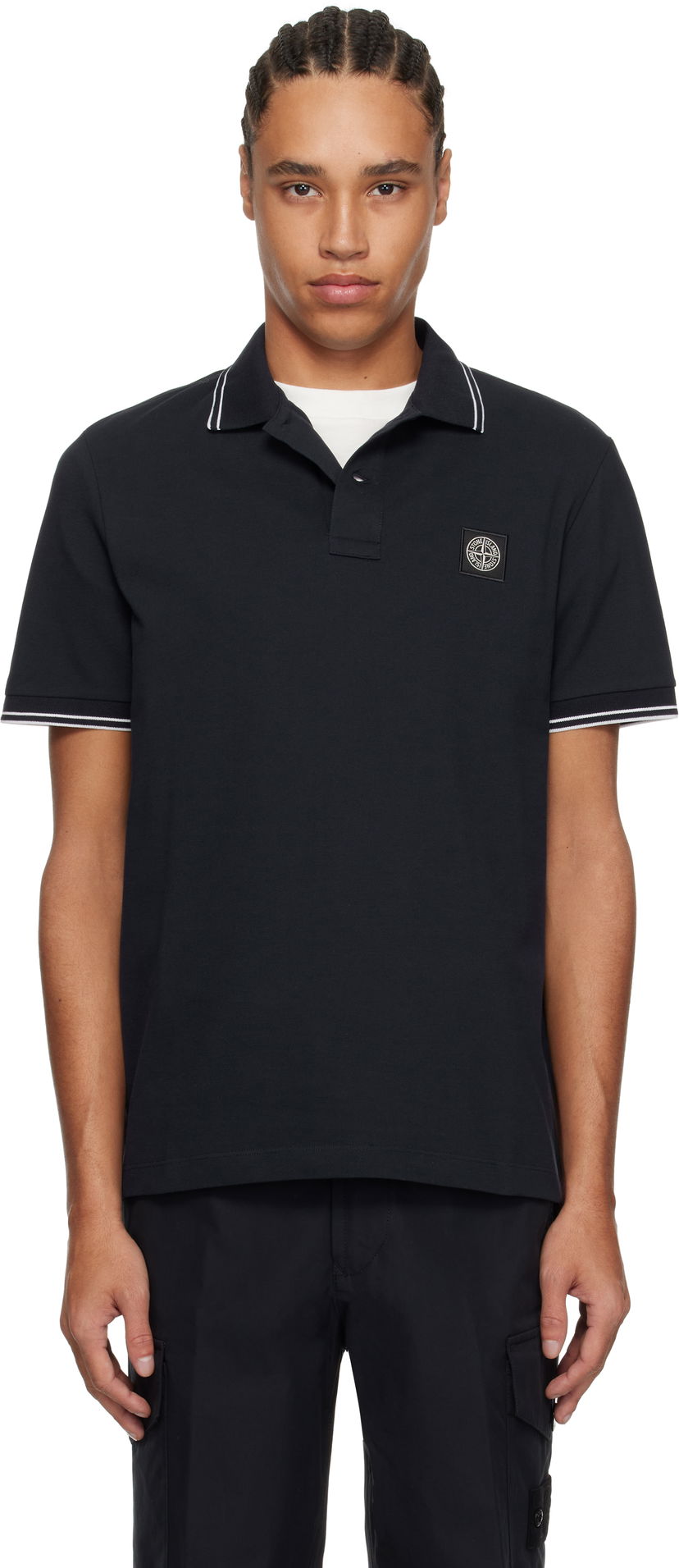Polo majica Stone Island Stone Island Organic Cotton Elastane Piqué Polo Tamnoplava | K1S1522002SCS0018