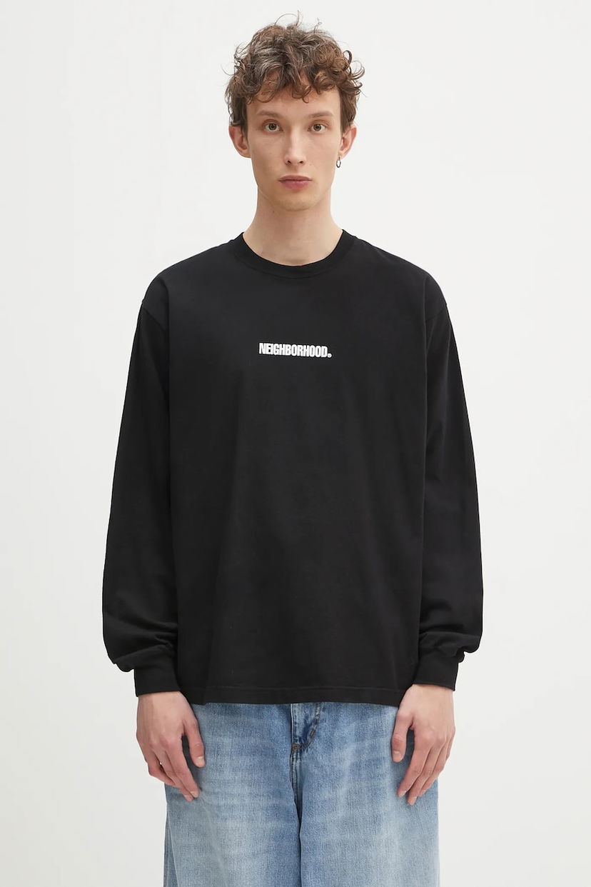 Majica kratkih rukava Neighborhood NEIGHBORHOOD NH. Tee LS-3 Long Sleeve T-Shirt Crna | 242PCNH.LT03