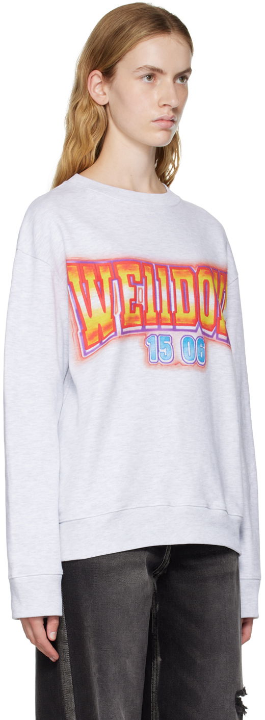Džemper We11done We11done Crewneck Sweatshirt with Graphic Print Siva | WD-TS3-22-765-U-GY, 1