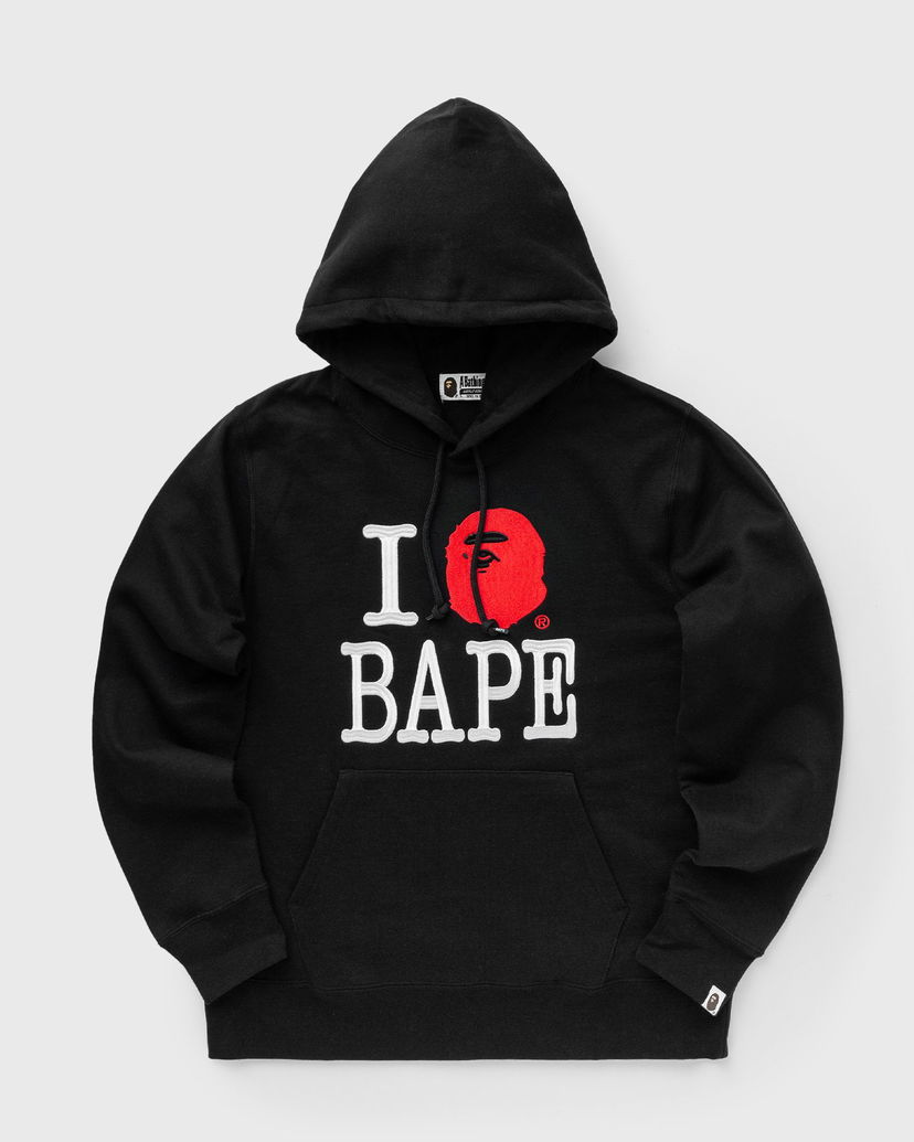 Dukserice BAPE I LOVE BAPE Hoodie Black Crna | 001PPK801005MBLK