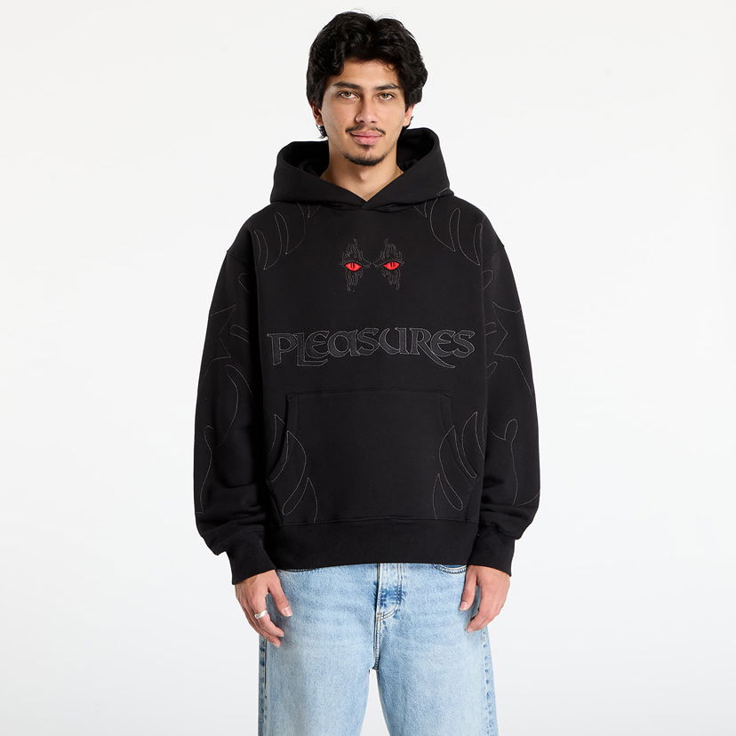 Dukserice Pleasures Afterlife Red Eyes Embroidered Outline Hoodie Crna | P25F025-BLACK
