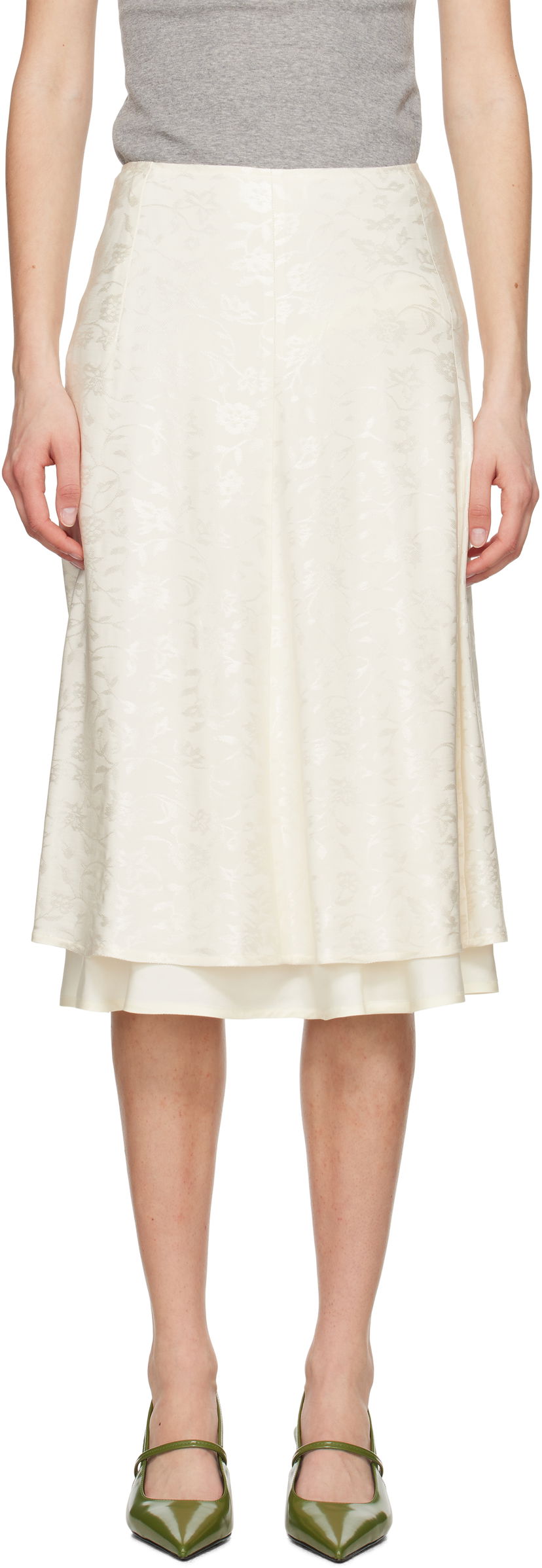 Suknja Jil Sander Jil Sander A-Line Midi Skirt Bijela | J03MA0226_J20297