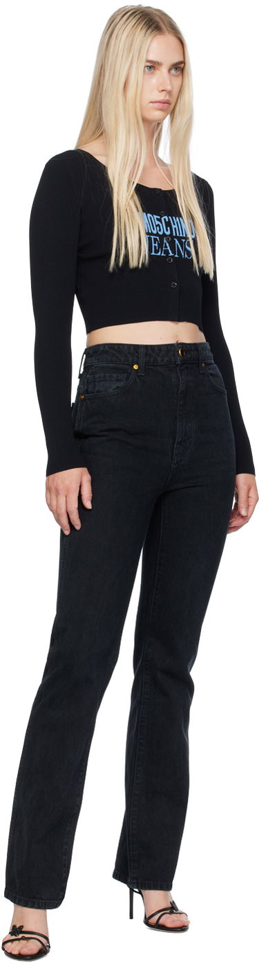 Džemper Moschino Jeans Ribbed Knit Cardigan Crna | 242K10927, 3