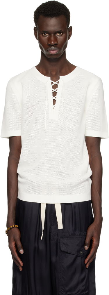 Majica kratkih rukava Dries Van Noten Dries Van Noten Knit Lace-Up T-Shirt Bijela | 251-021201-1701, 0
