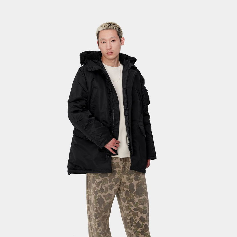 Parka Carhartt WIP Hooded Parka with Faux-Fur Lining Crna | I033929_9