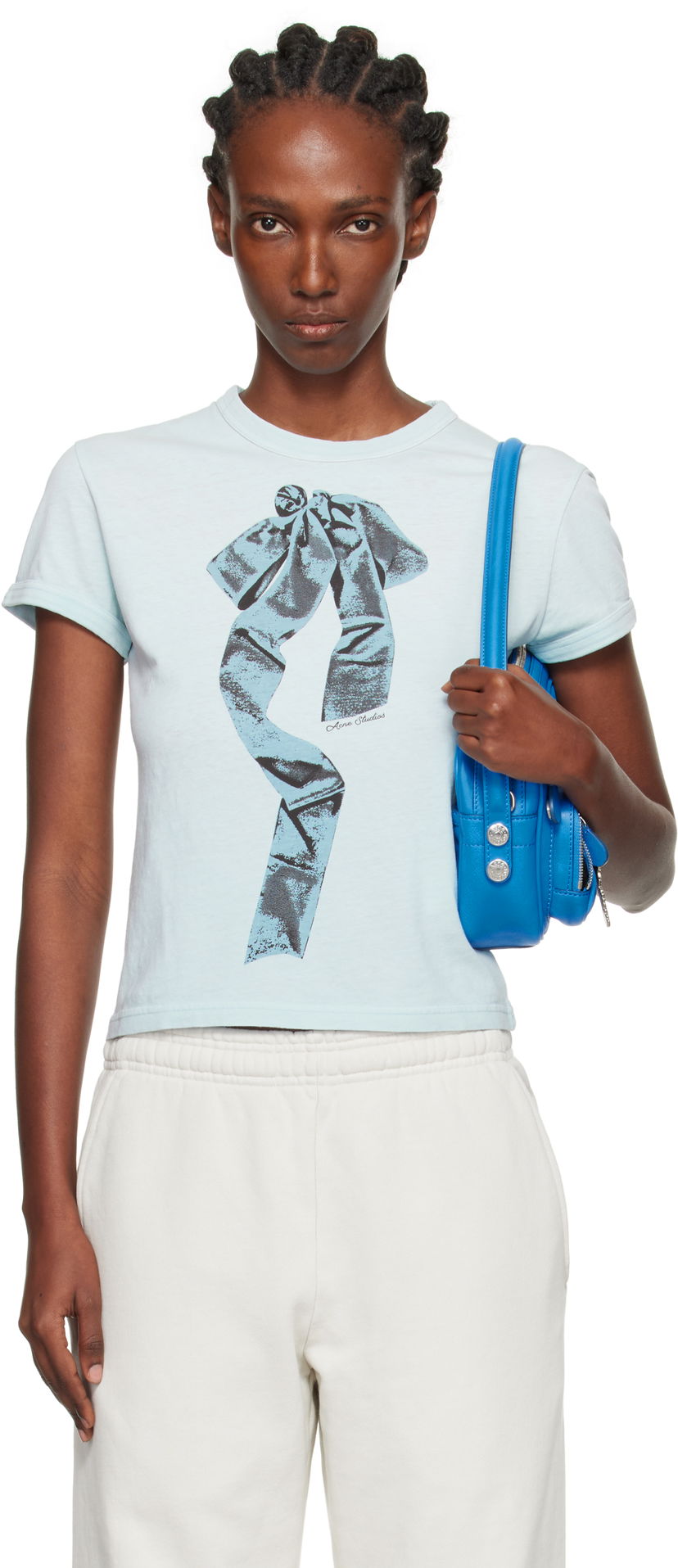 Majica kratkih rukava Acne Studios Acne Studios Print Bow T-Shirt Plava | AL0497-
