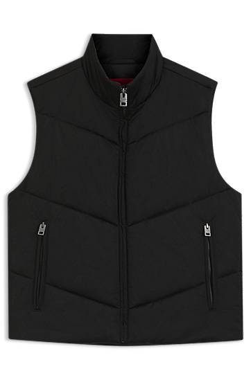 Prsluk BOSS Padded Satin Gilet Crna | 50541591