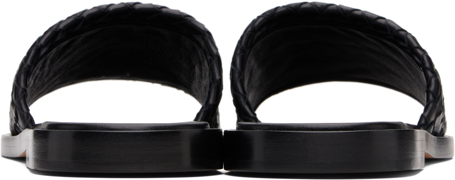 Tenisice i cipele Bottega Veneta Bottega Veneta Elio Woven Leather Slides Crna | 838348V2ED01000, 1