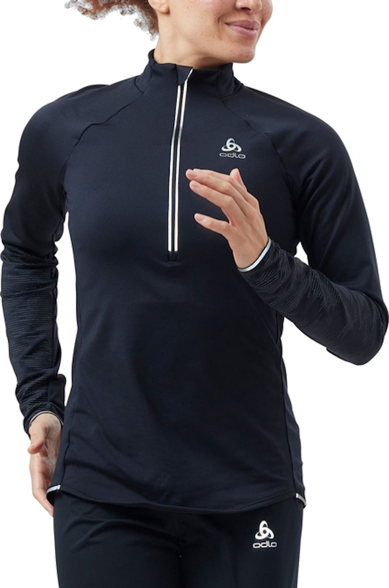 Dukserice Odlo Lightweight Half-Zip Running Shirt Crna | 323321-15000