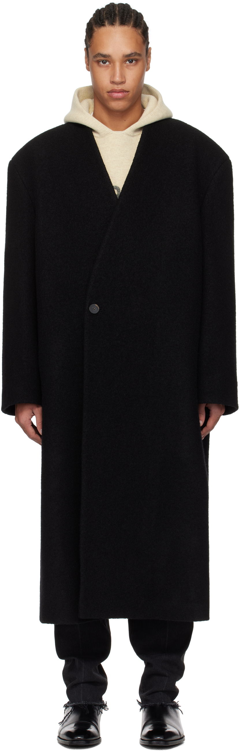 Trenčkot Fear of God Fear of God Boiled Wool Relaxed Coat Crna | FGE230-300BOW