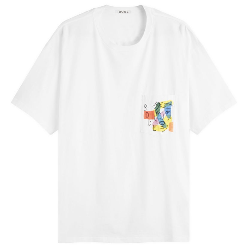 Majica kratkih rukava Bode Bode Portrait Pocket T-Shirt, Size Large Bijela | MRF25CS027