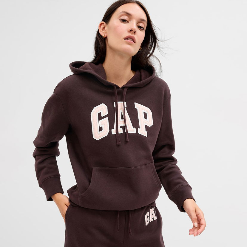 Dukserice GAP Logo Pullover Hoodie Turkish Coffee Smeđa | 463506-35