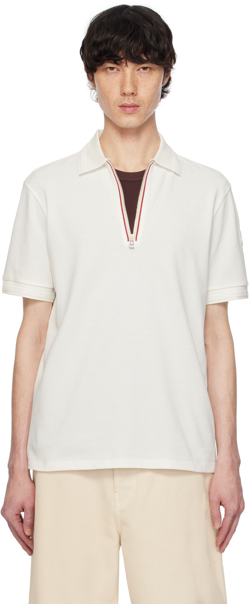 Polo majica Moncler Moncler Archivio Short Sleeve Polo Bijela | K10918A0000289A16