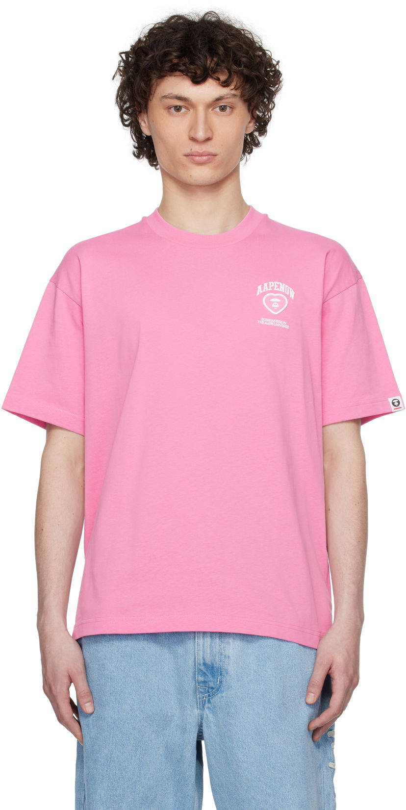 Majica kratkih rukava AAPE by A Bathing Ape AAPE by A Bathing Ape 'AAPE Now' Moonface Heart Logo T-Shirt Ružičasta | AAPTEM1600XXNPKX