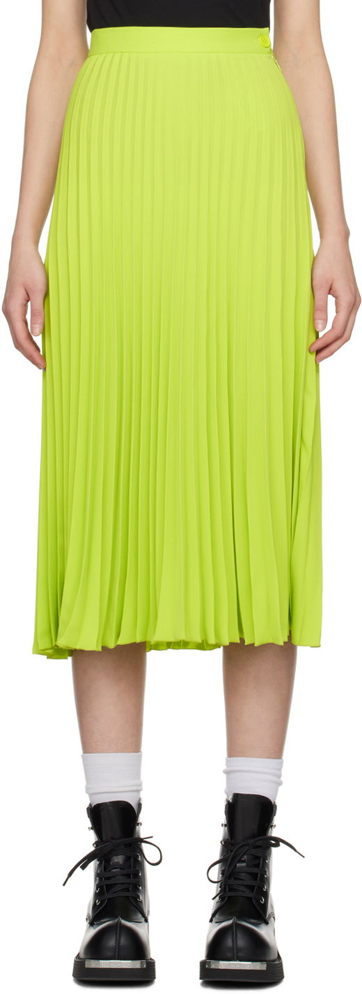 Suknja Maison Margiela MM6 Pleated Midi Skirt Zelena | S52MA0194 S43455