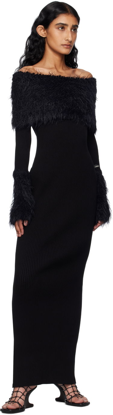 Haljina Jean Paul Gaultier Jean Paul Gaultier Ribbed Off-The-Shoulder Maxi Dress Crna | 25/03-W-DR037-K005-00, 3