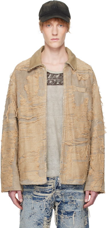 Jakna Diesel Diesel D-Ivar-Fsg Distressed Denim Jacket Bež | A18111-007AZ-33S, 0