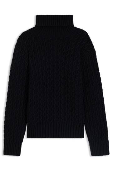 Džemper BOSS BECKHAM x BOSS cable-knit sweater in wool and cashmere Crna | 50554338