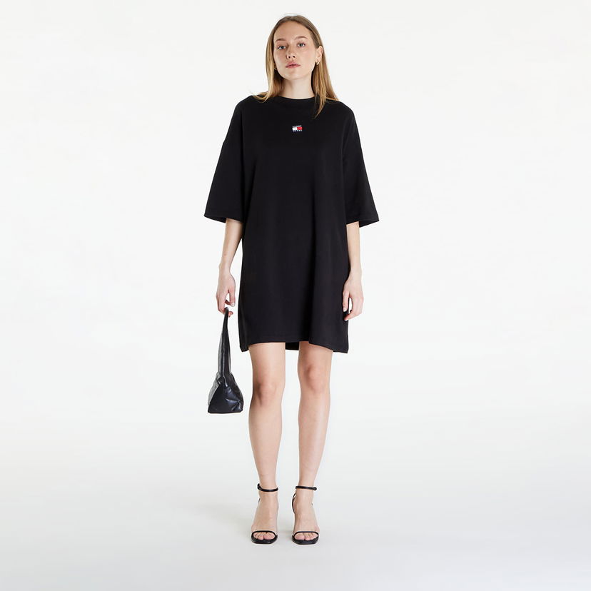 Haljina Tommy Hilfiger Tommy Jeans Badge Tee Dress Crna | DW0DW18145 BDS
