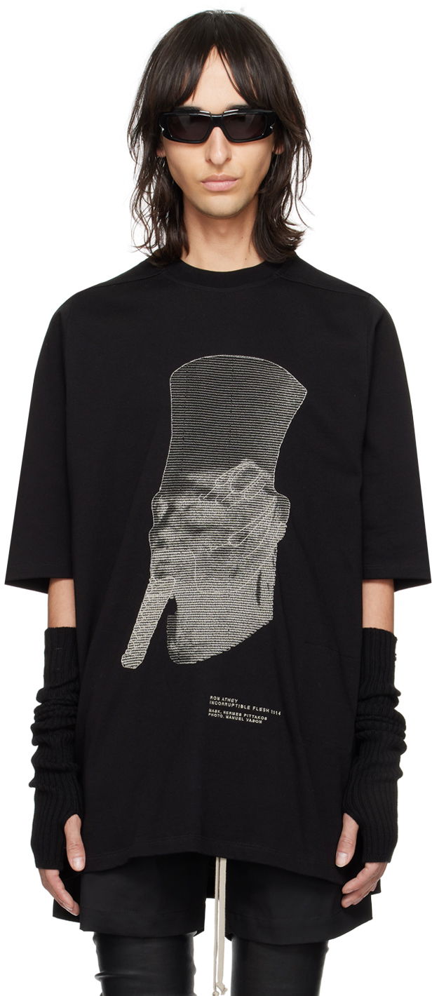 Majica kratkih rukava Rick Owens Ron Jumbo T-Shirt Crna | RU01D3249 BAEM7