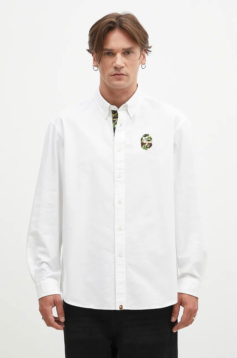 Košulja BAPE Camo One Point Relaxed Fit Shirt Bijela | 1K80131008