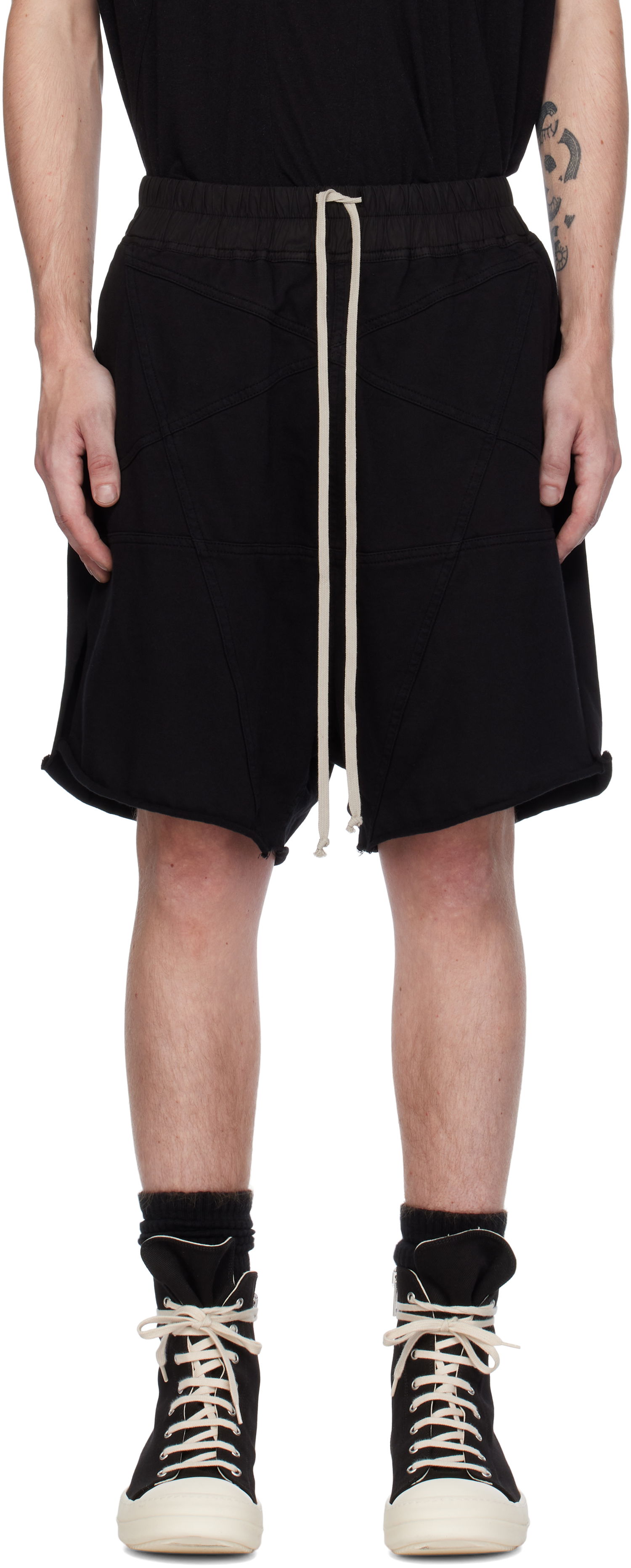 Kratke hlače Rick Owens Porterville Jersey Trucker Shorts Crna | DU02D2388 RIGET1, 0